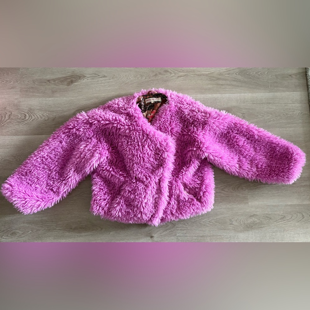 Free People Vibrant Pink Women’s Fuzzy Jacket